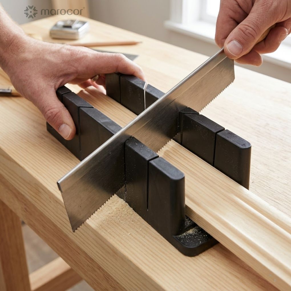 Boîte à Onglets Manuelle de Précision - Guide de Coupe pour Plinthes, Moulures et Cadres - 270 mm