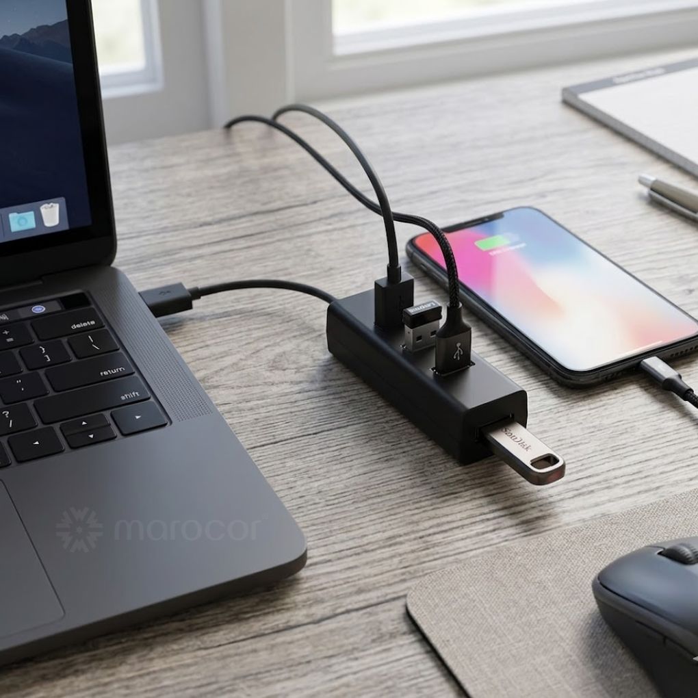 Hub USB 3.0 Haute Vitesse - Multiplicateur 4 Ports pour PC et Ordinateur Portable