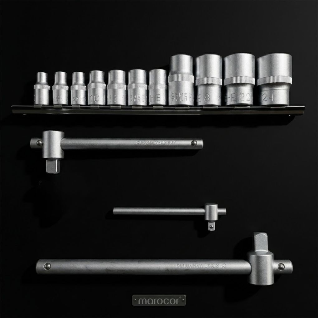 Jeu de Douilles Métriques et Clés en T Coulissantes – Kit d'Outils de Serrage Professionnel en Acier Cr-V
