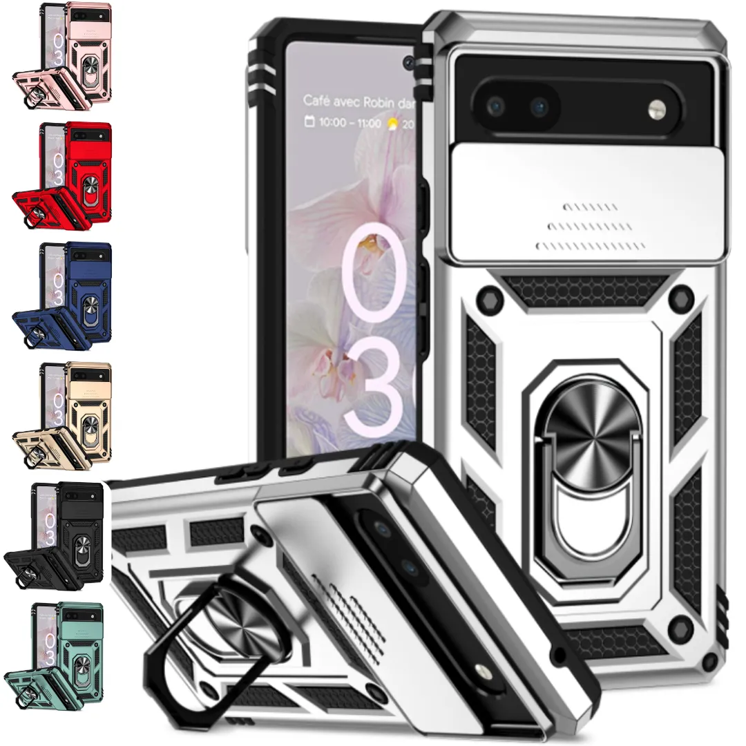 Étui de téléphone avec support coulissant pour Google Pixel 9 (couleur aléatoire)