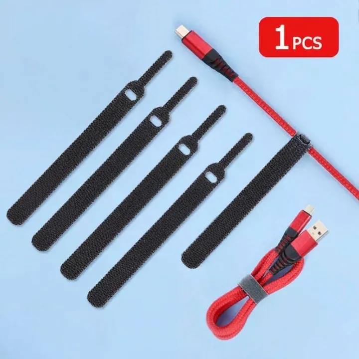 Organisateur de câbles réutilisable avec fixation adhésive pour rangement et maintien des fils