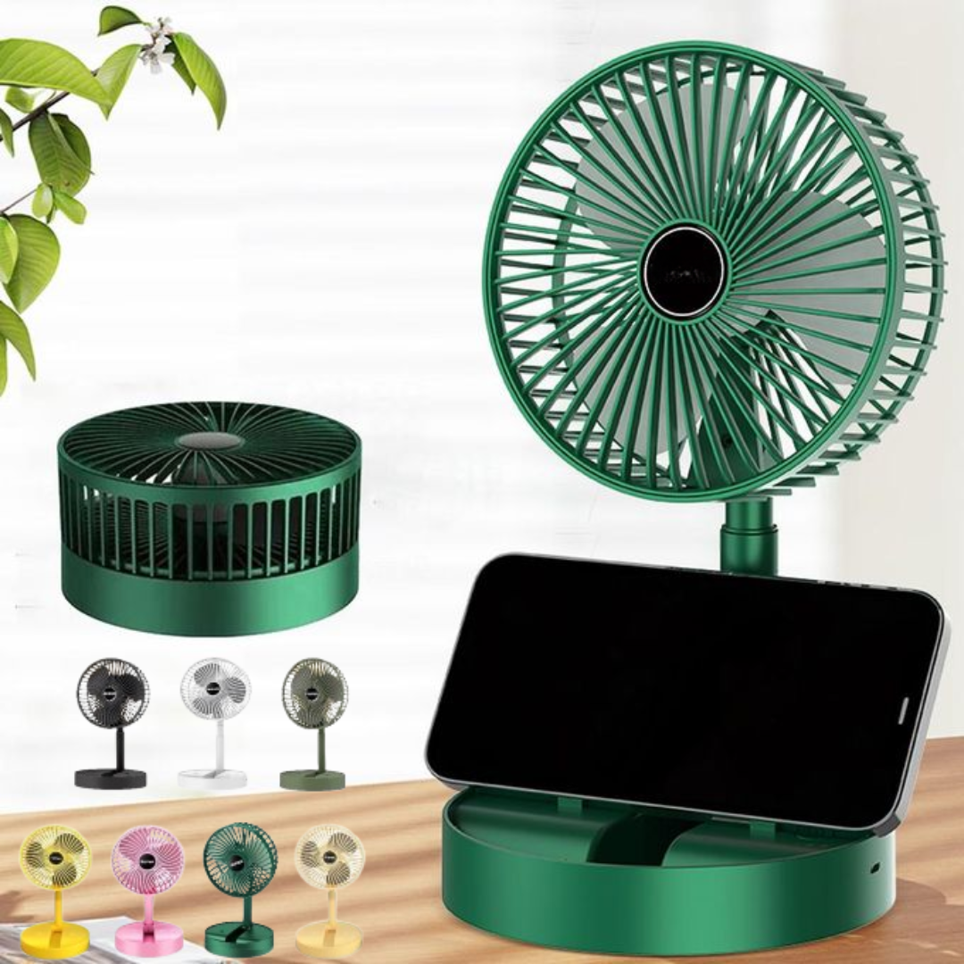 Ventilateur de bureau pliable rechargeable USB silencieux et portable (couleur aléatoire)