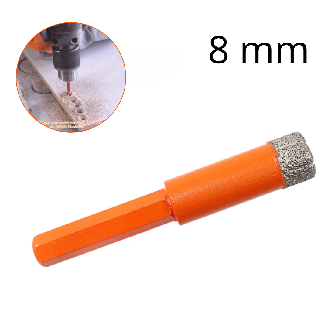 Foret diamanté à sec 8 mm brasé sous vide pour granit, marbre et carrelage