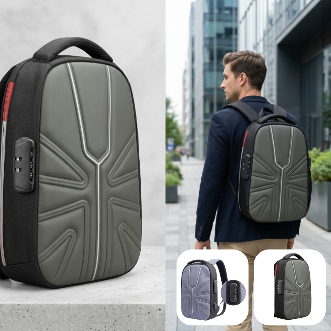 Sac à dos pour ordinateur portable avec cadenas et port de charge USB intégré (couleur aléatoire)