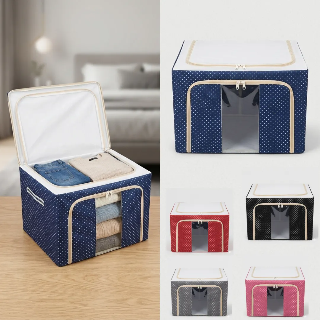 Boîte de rangement pliable grande capacité pour vêtements et organisation maison (couleur aléatoire)