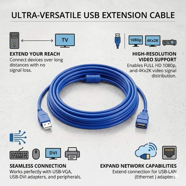 Câble d’Extension USB 3.0 Haute Vitesse multi-connexion