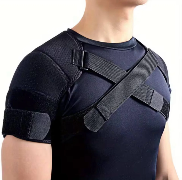 Correcteur de posture dorsal à double attelle d’épaule réglable avec soutien croisé