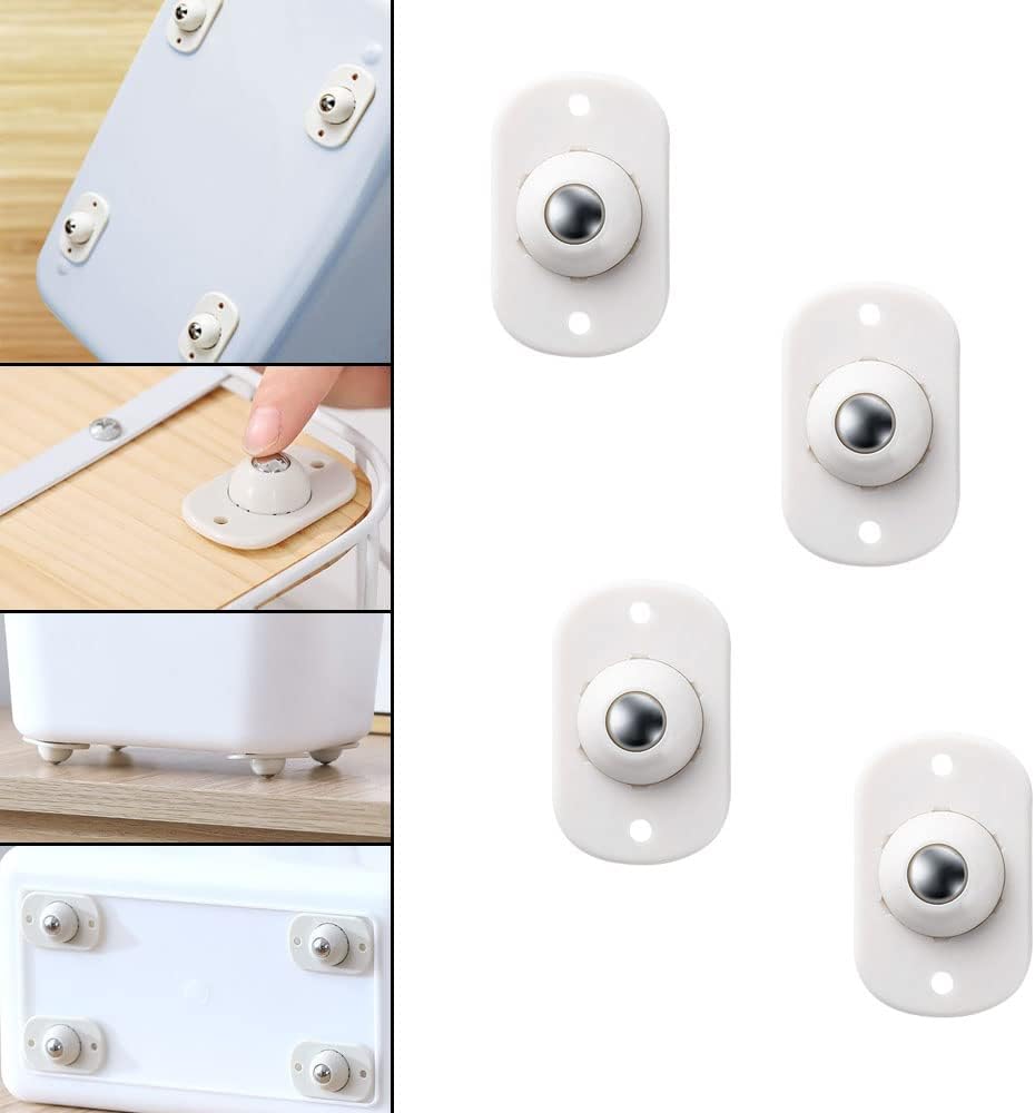 Lot de 4 roulettes pivotantes auto-adhésives pour déplacement facile