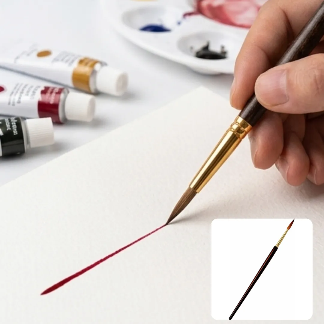 فرشاة رسم بمقبض خشبي – قطعة واحدة للعمل الدقيق