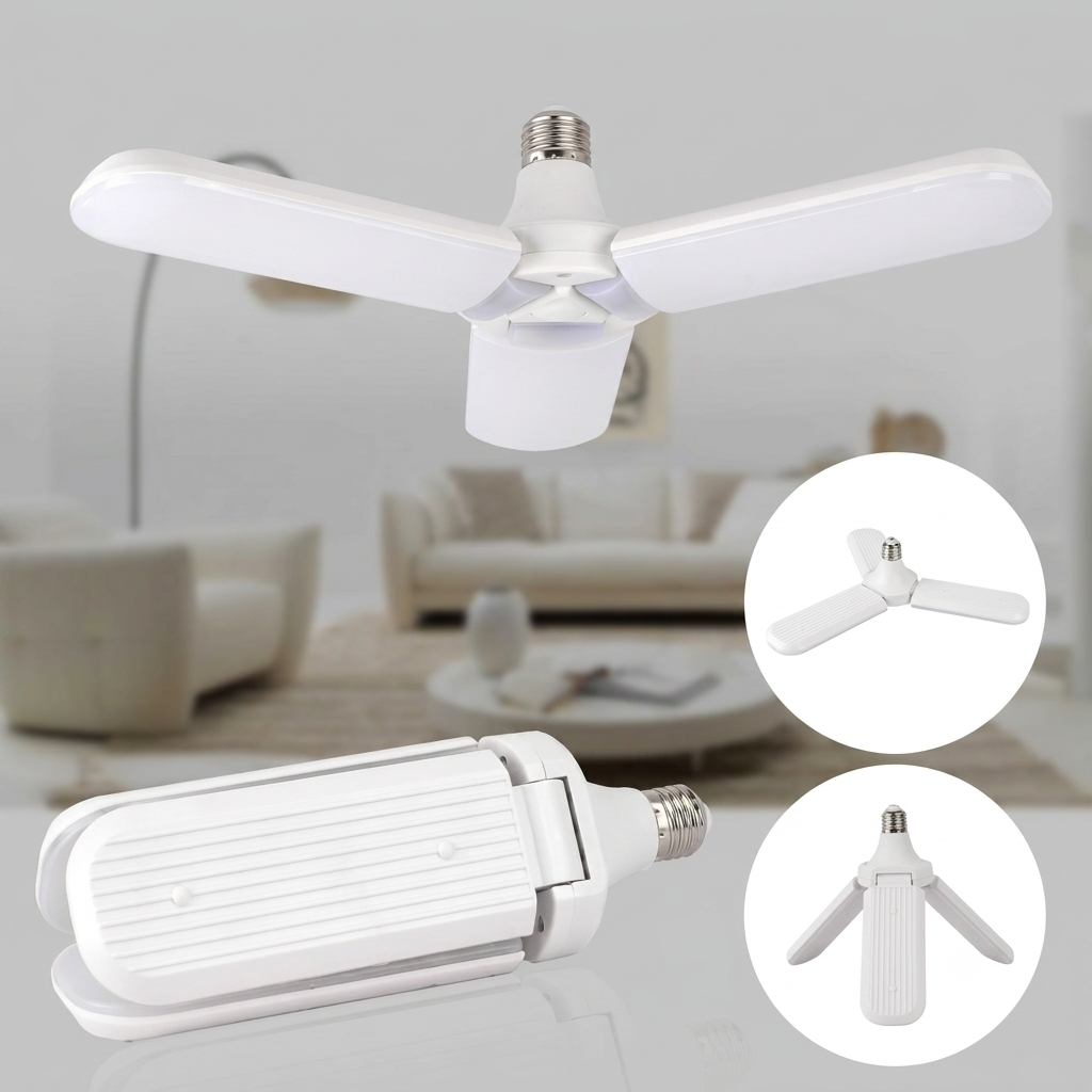 Lampe ventilateur pliable LED avec éclairage à économie d’énergie