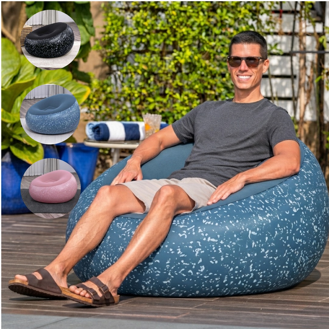 Fauteuil Gonflable en Velours – Siège Confortable pour Intérieur et Extérieur (couleur aléatoire)