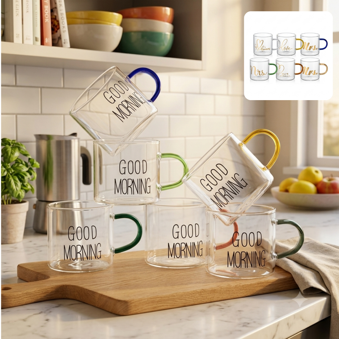 Ensemble de Tasses en Plastique Transparent – Lot de 6 Pièces (désigne aléatoire)