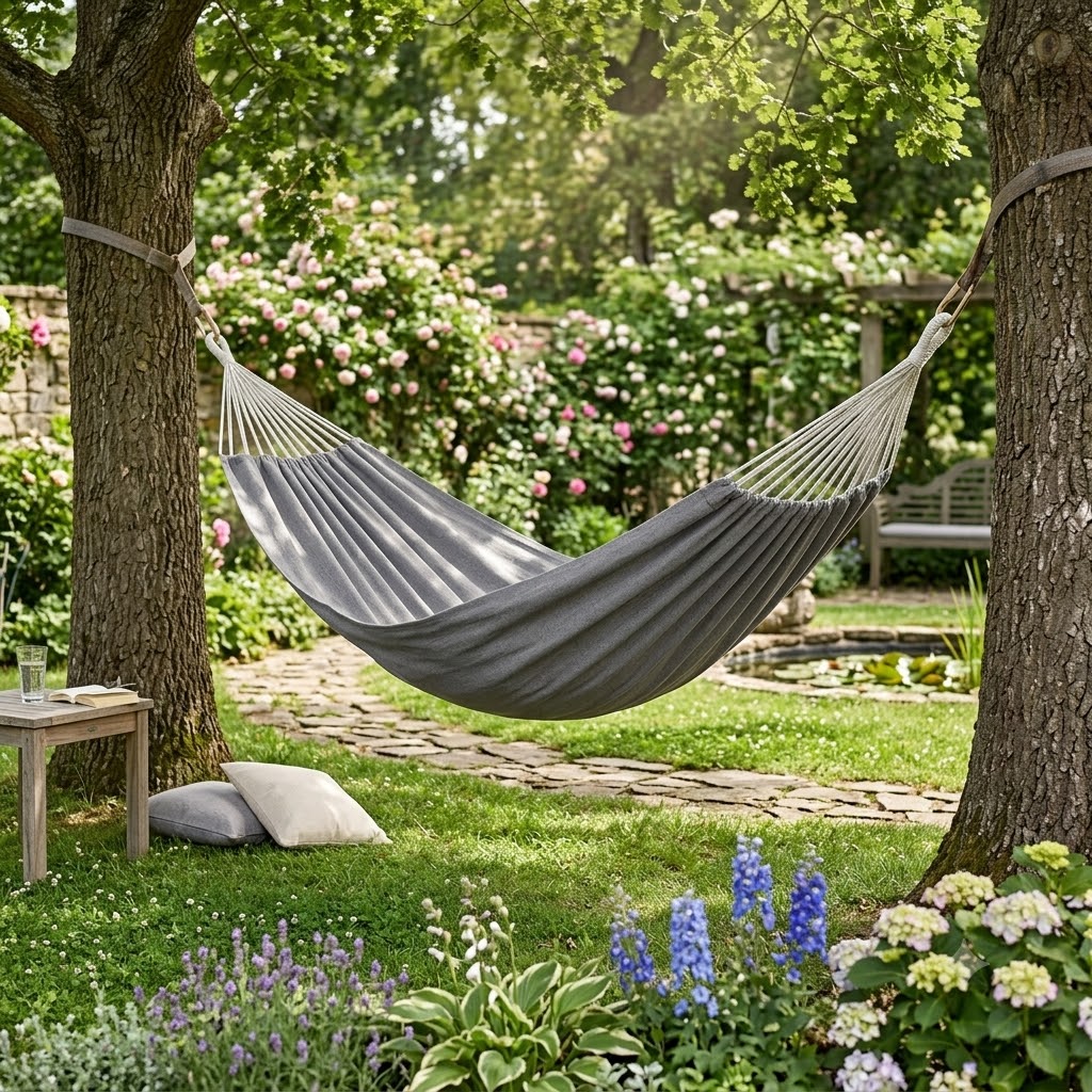 Hamac Confortable en Toile pour Détente Optimale Extérieure