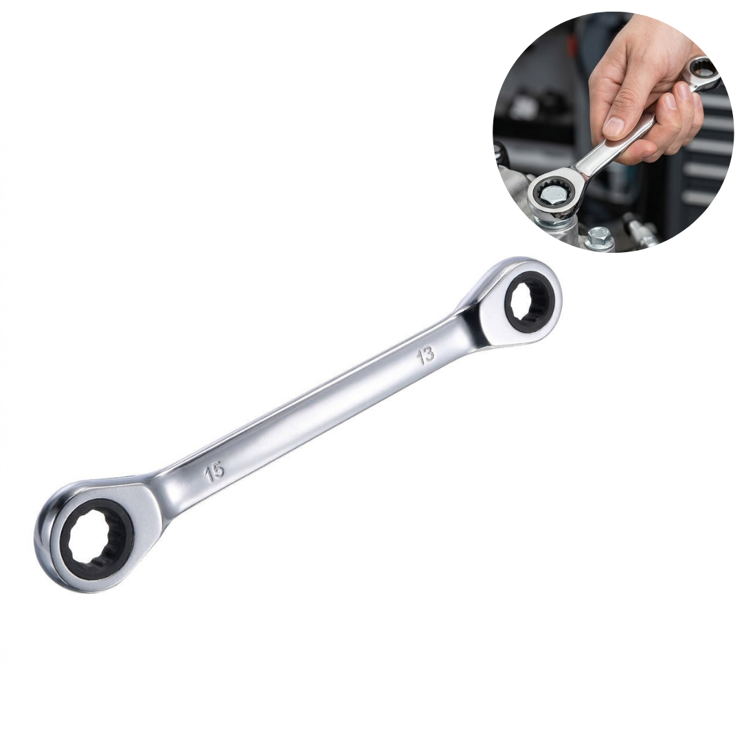 Clé à Cliquet Double Œil 13 x 15 mm – Outil de Serrage Pratique et Résistant