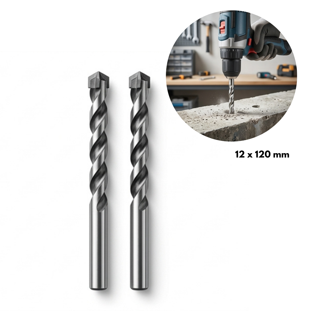 Foret de 12 mm résistant pour perçage précis du béton et de la maçonnerie