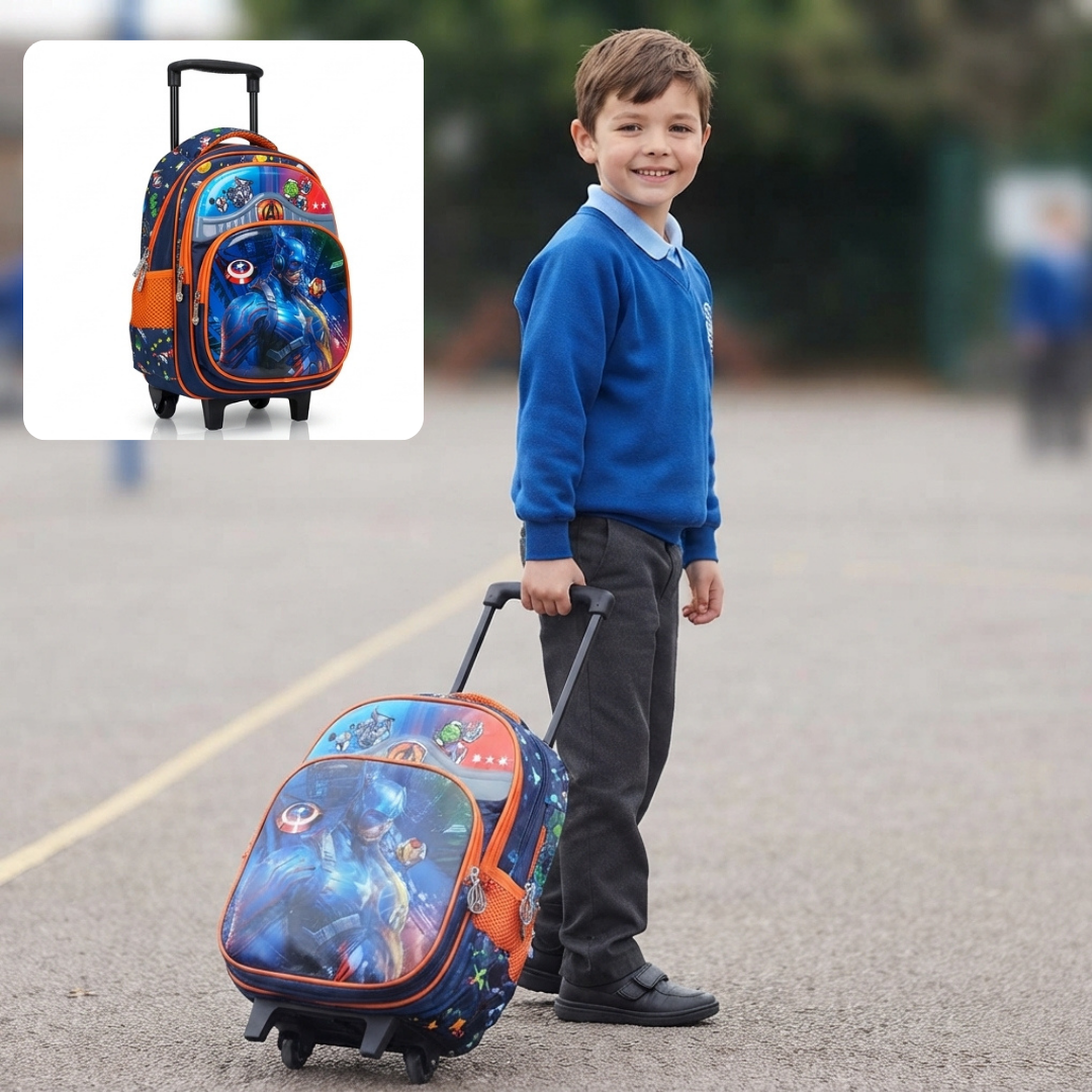 Sac à Dos Scolaire pour Enfants à Roulettes – Cartable Pratique et Facile à Déplacer