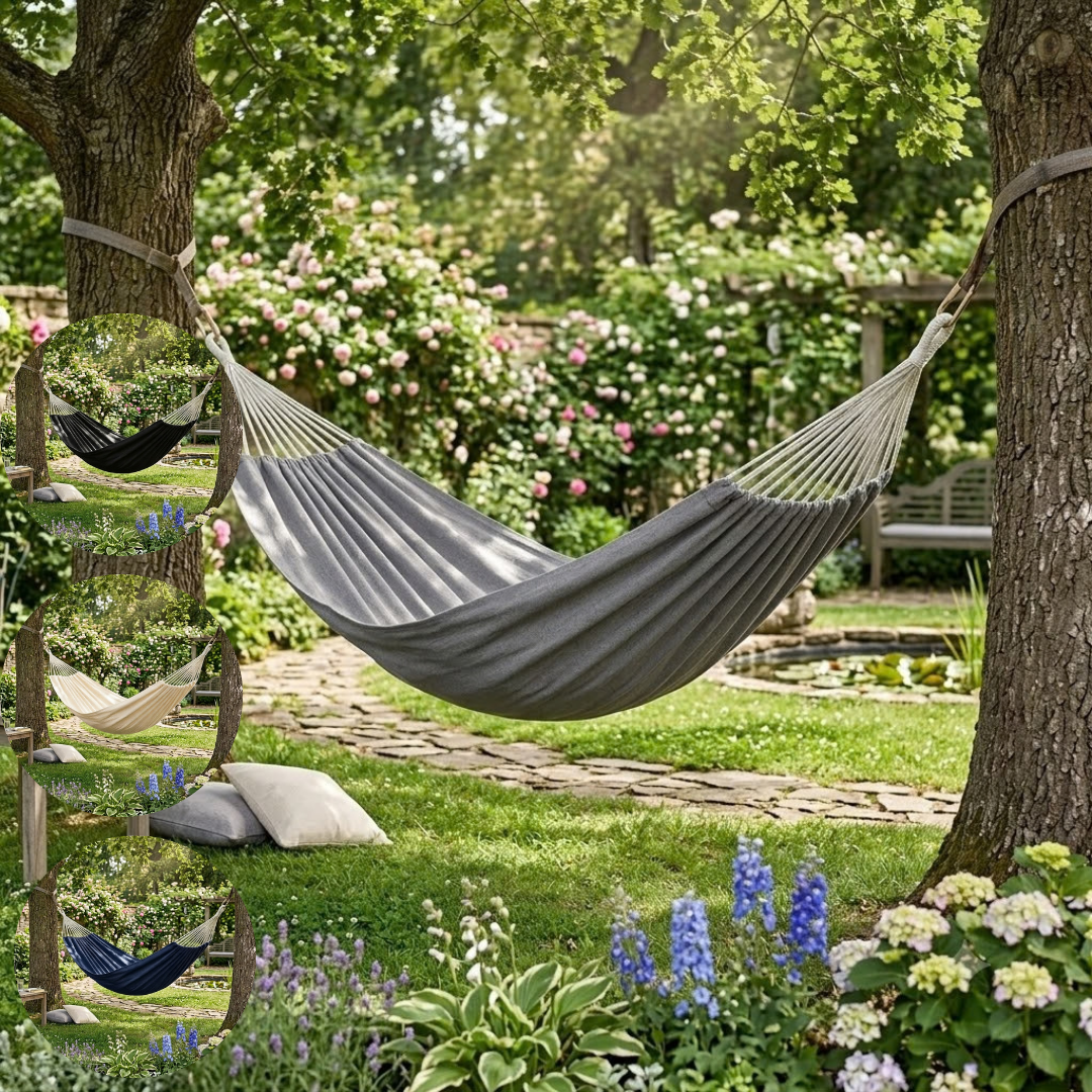 Hamac Confortable en Toile pour Détente Optimale Extérieure (couleur aléatoire)
