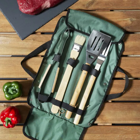 Set complet d’ustensiles de barbecue avec pochette de rangement