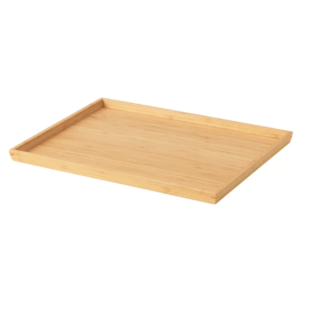 Plateau en bambou et bois, idéal pour servir café, thé, petit-déjeuner ...