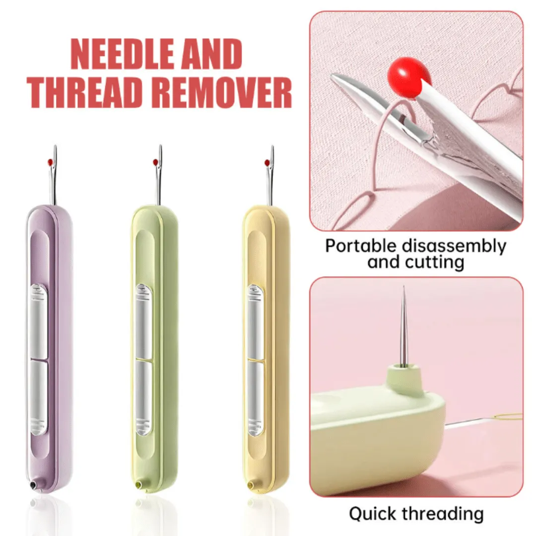 Enfile-aiguilles 2 en 1 automatique, pour tricot, quilting et couture à la main, avec découseur intégré. (colleur aléatoire)
