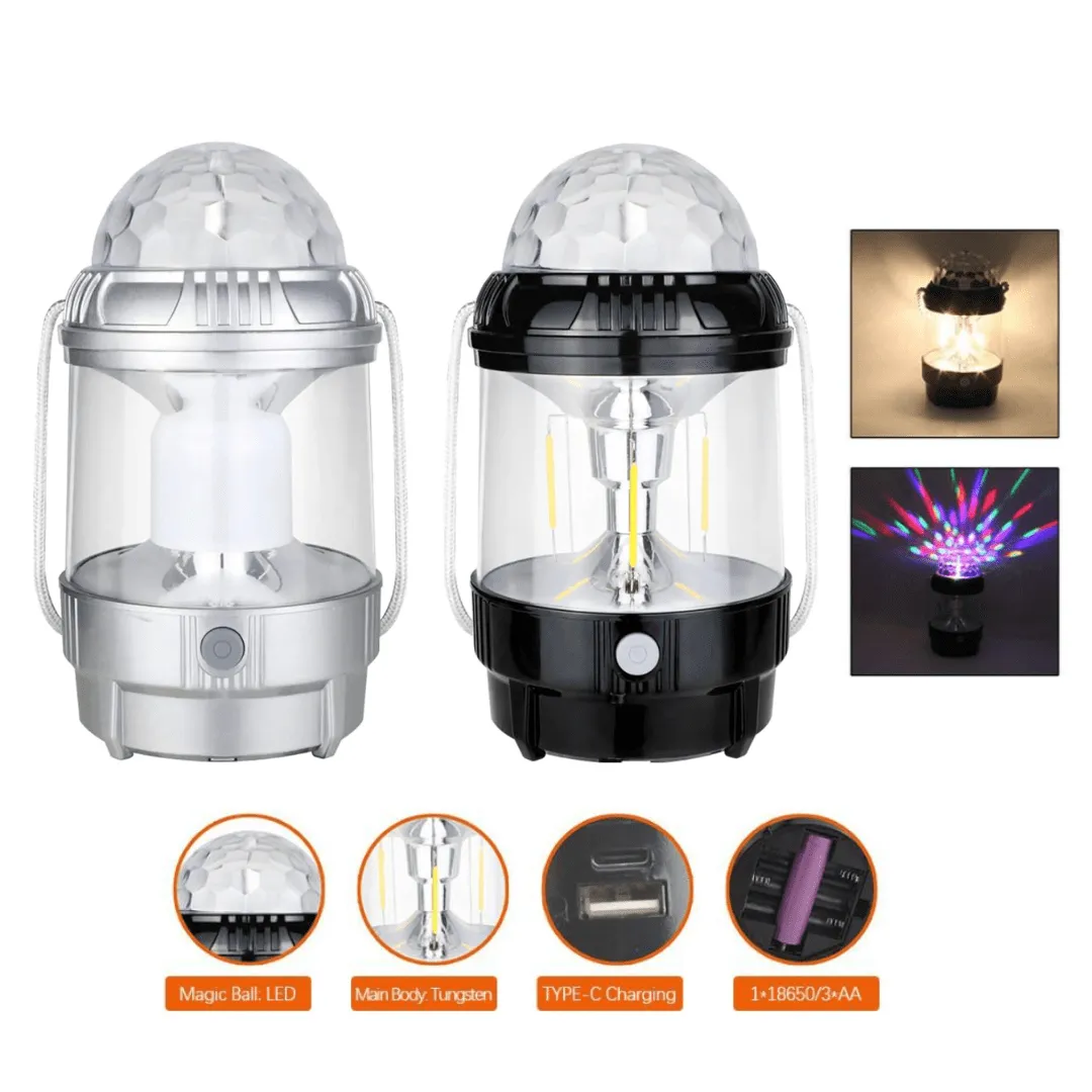 Lampe LED en cristal rechargeable, lanterne portable rotative et multicolore (colleur aléatoire)