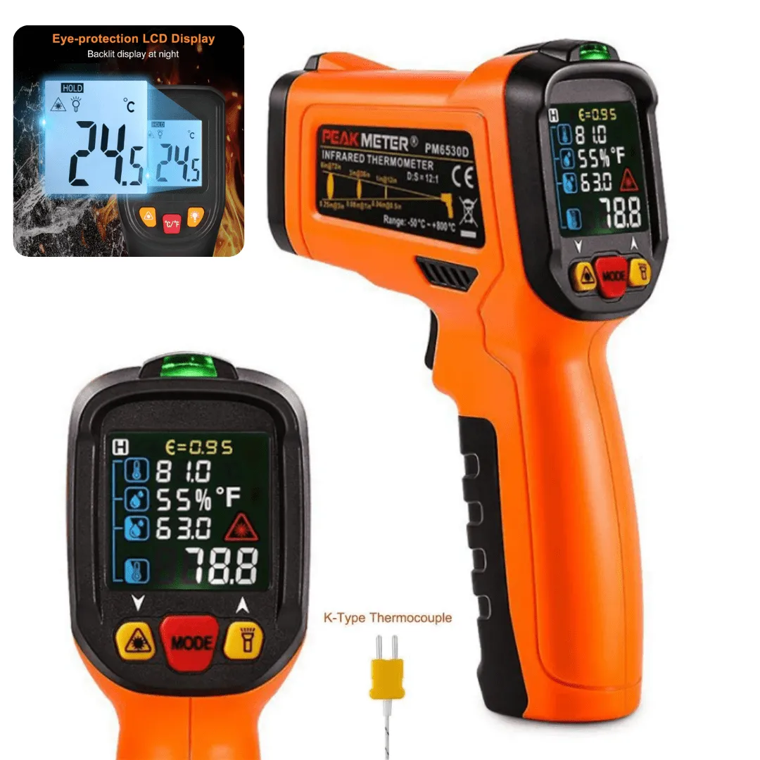 Thermomètre laser infrarouge numérique sans contact, mesure précise pour cuisine, four et viande (-50 °C à 800 °C)
