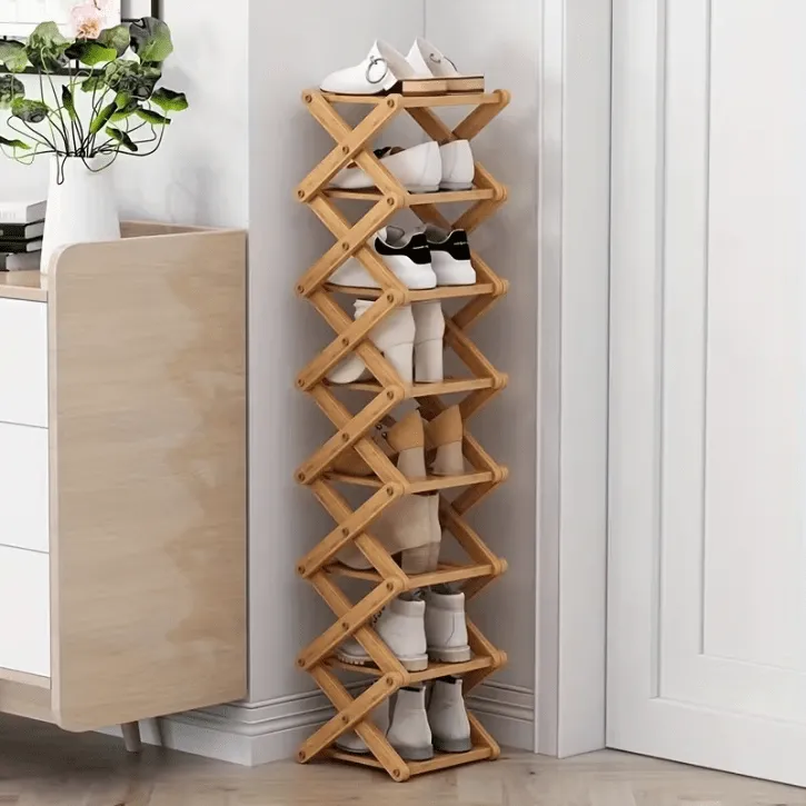 Étagère à chaussures pliable et compacte pour petits espaces