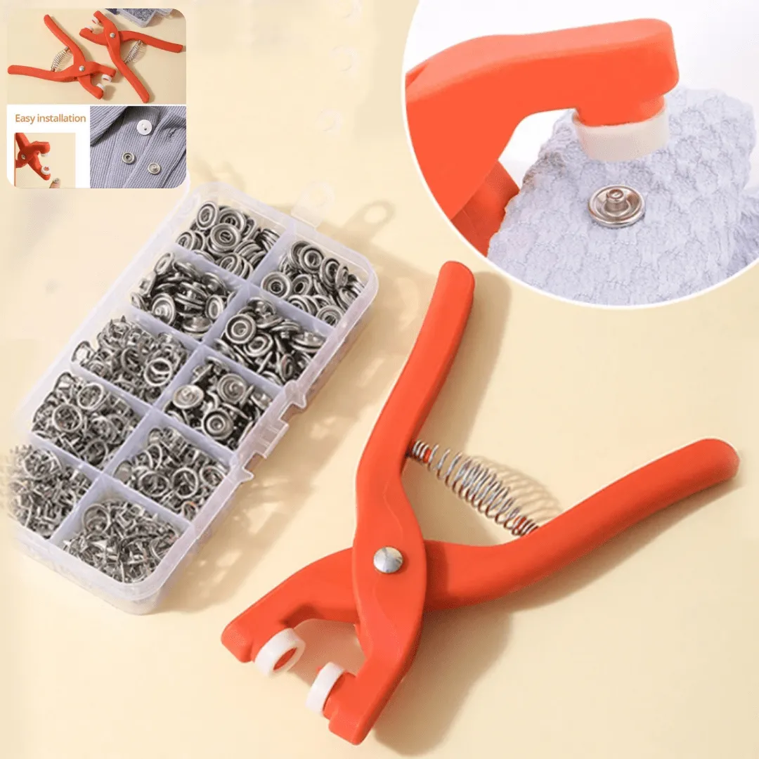 Kit de bouton-pression pour vêtements avec outils de fixation et installation facile en plastique