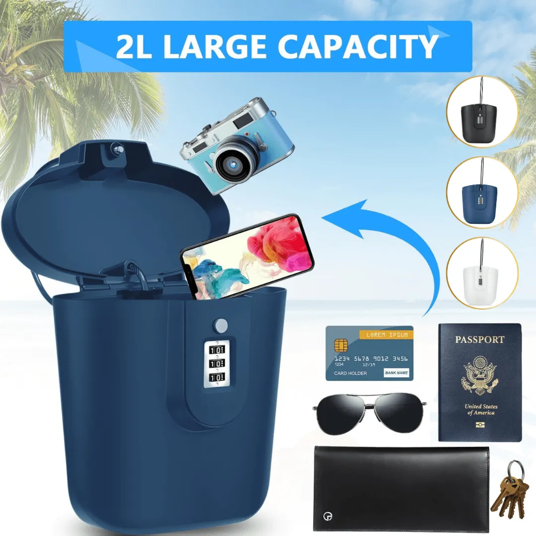 Coffre sécurisé portable 2L avec combinaison à chiffres, boîte antivol pratique (colleur aléatoire)