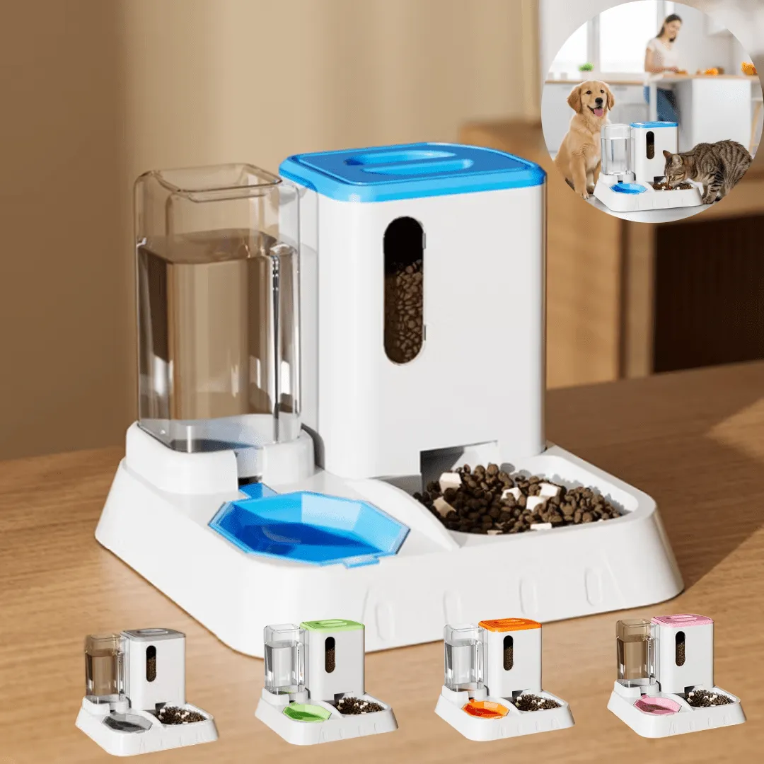 Distributeur automatique 2 en 1 pour animaux – gamelle pratique pour eau et nourriture (colleur aléatoire)