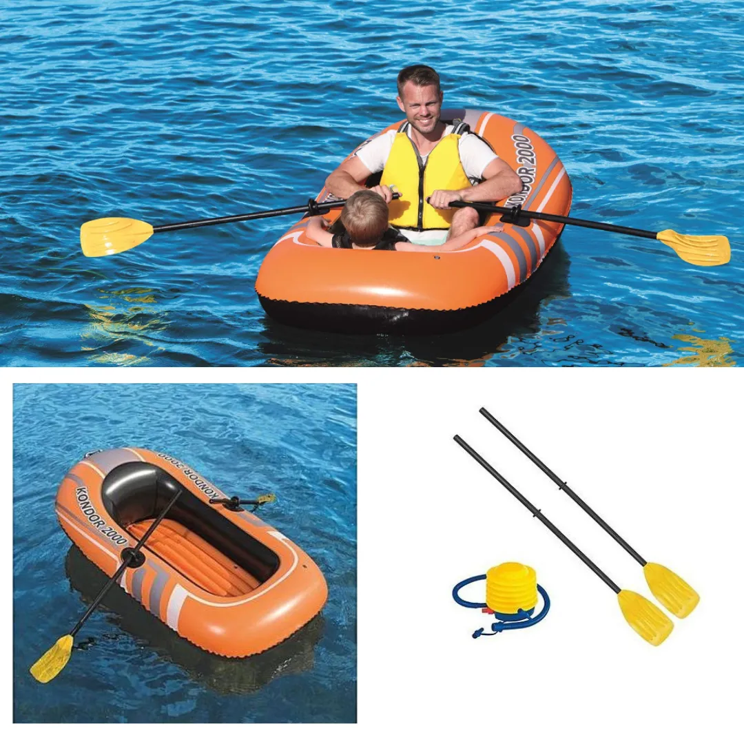 Canot gonflable 1,96 m avec rames et pompe à air incluses