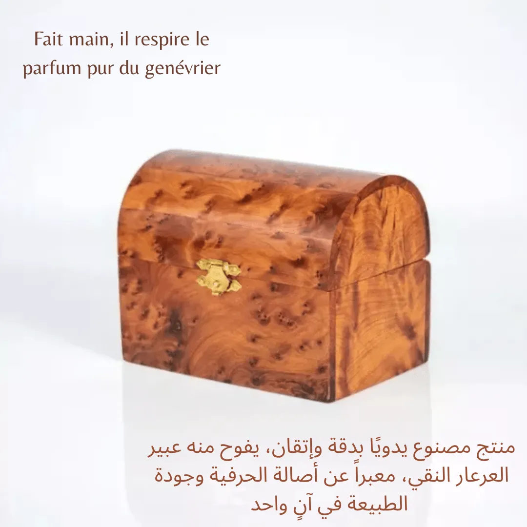 Boîte à bijoux artisanale en bois de loupe de thuya – rangement élégant pour bijoux