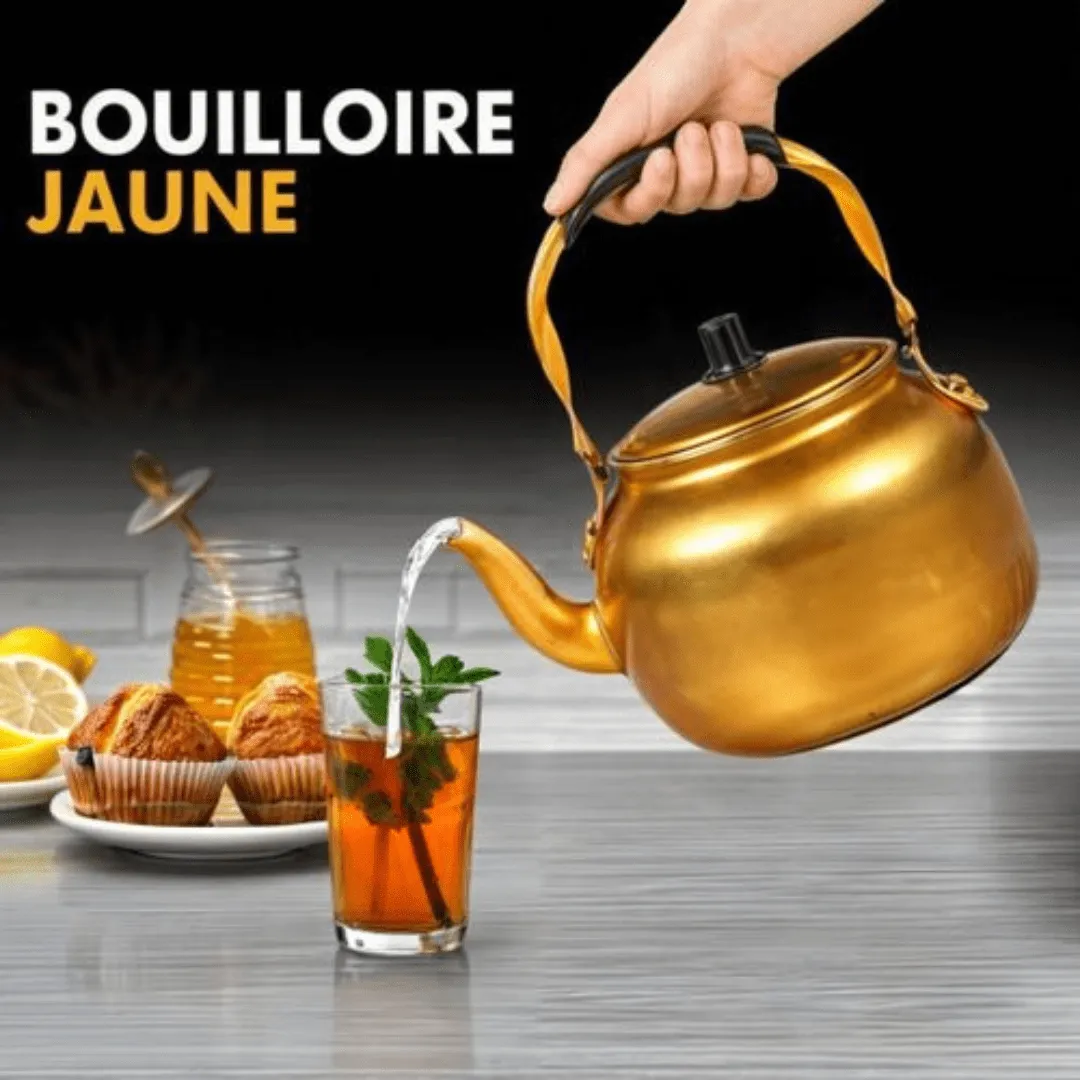 Bouilloire 1L en aluminium – Style rétro et grande durabilité pour cuisine et camping.
