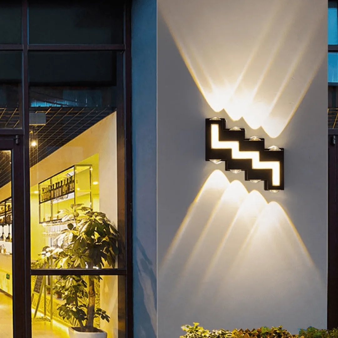 Applique murale extérieure en aluminium, étanche, éclairage haut et bas, 12W