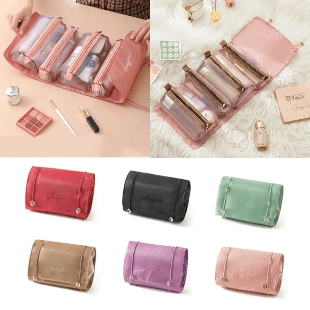 Trousse à Cosmétiques de Voyage 4 en 1 pour Femmes (colleur aléatoire)