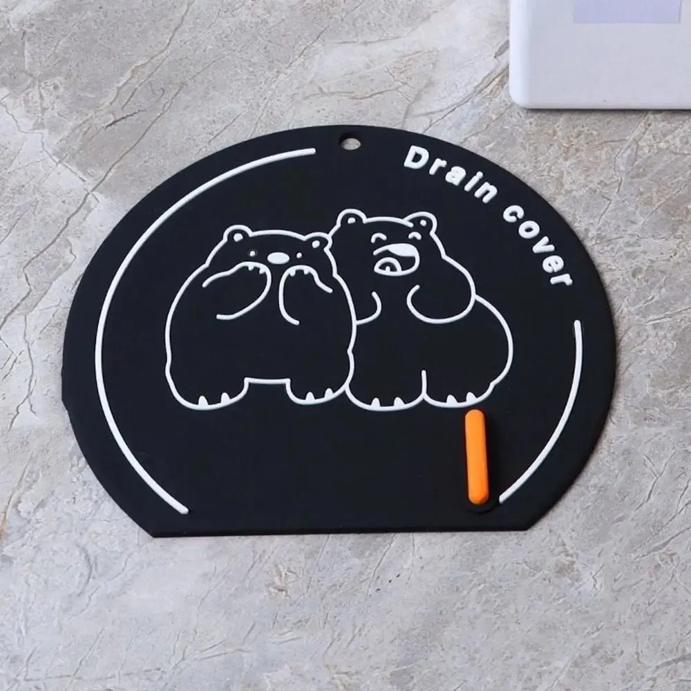 Couvercle de Vidange Anti-Odeur et Anti-Insectes en Silicone avec Motif Dessin Animé