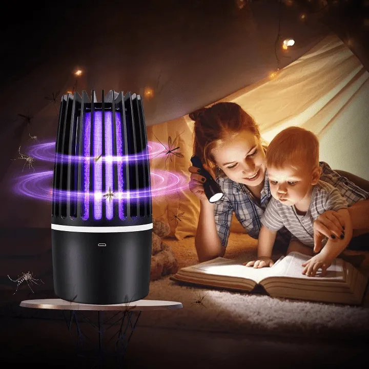 Lampe anti-moustique portable rechargeable par USB pour chambre à coucher et extérieur
