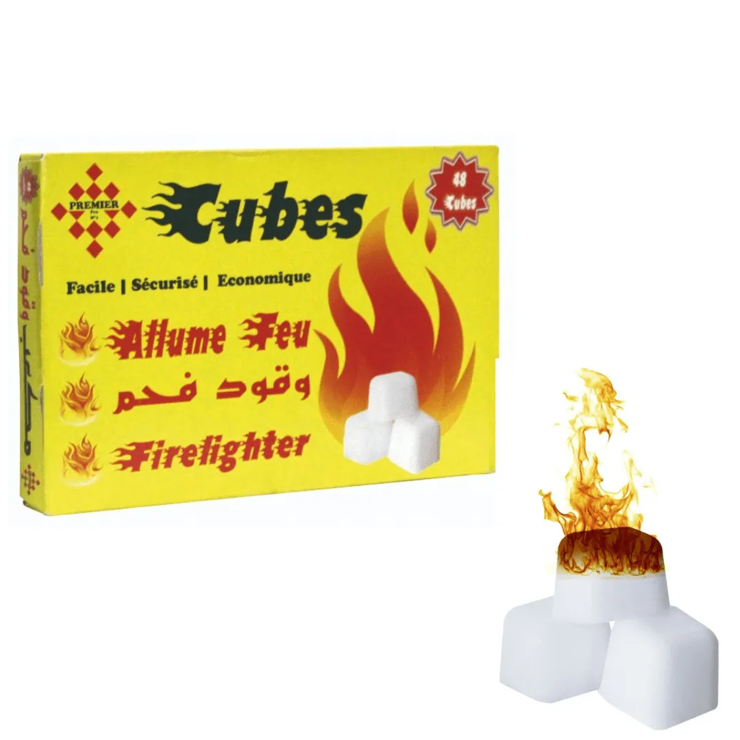 Kit de 48 Cubes Allume Feu polyvalents pour barbecue, poêles à bois, foyers