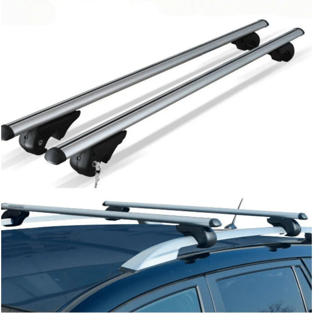 Lot de 2 barres de toit avec verrouillage pour toutes les tailles de voiture