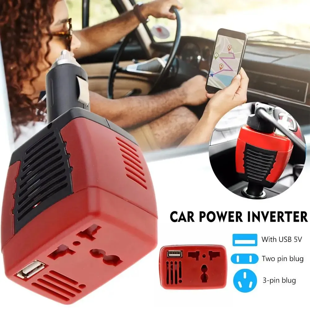 Convertisseur de tension automobile portable 12V DC à 220V AC 150W avec chargeur USB