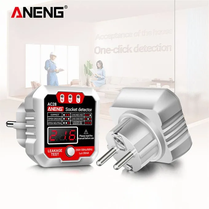 Testeur de Prise AC28 Sécurité Électrique Assurée avec Écran Numérique