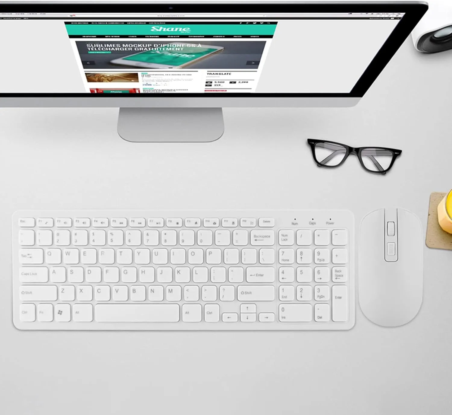 Simplicité Plug and Play Ensemble Clavier Souris sans Fil Pusokei