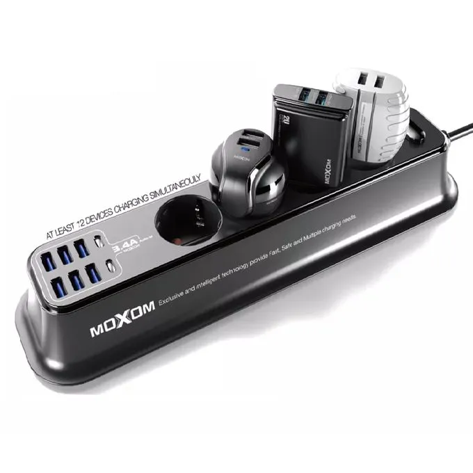 Moxom Multiprise Rallonge Énergie Infinie avec 12 Sorties Polyvalentes