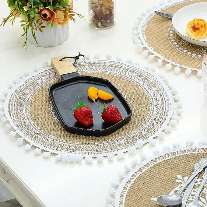 Élégance Circulaire Lot de 2 Nappes de Table Ronds pour une Cuisine Chic