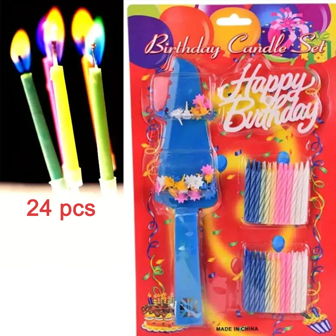 24 bougie anniversaire avec Pelle Cake Server