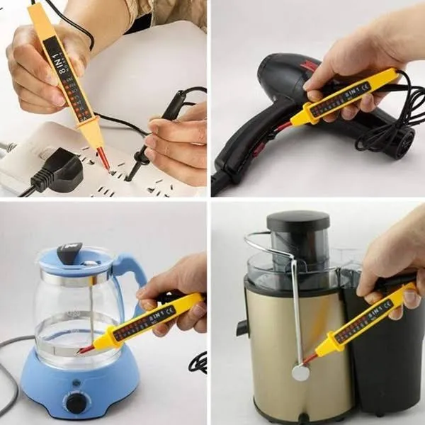 Sécurité Assurée Stylo Crayon Testeur de Tension Électrique 8 en 1