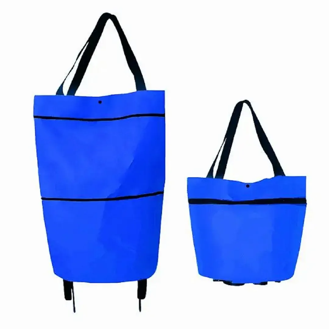 Mxzzand Caddie pliable Chariot de courses pliable avec roulettes, sac