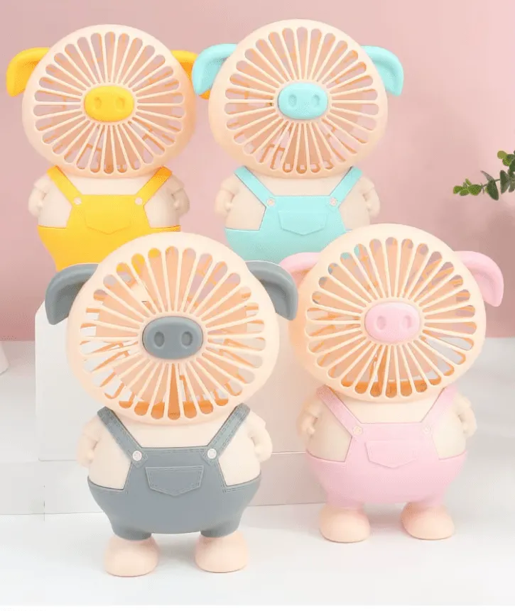 Mini ventilateur de dessin animé, économie d'énergie Rechargeable (colleur aléatoire)