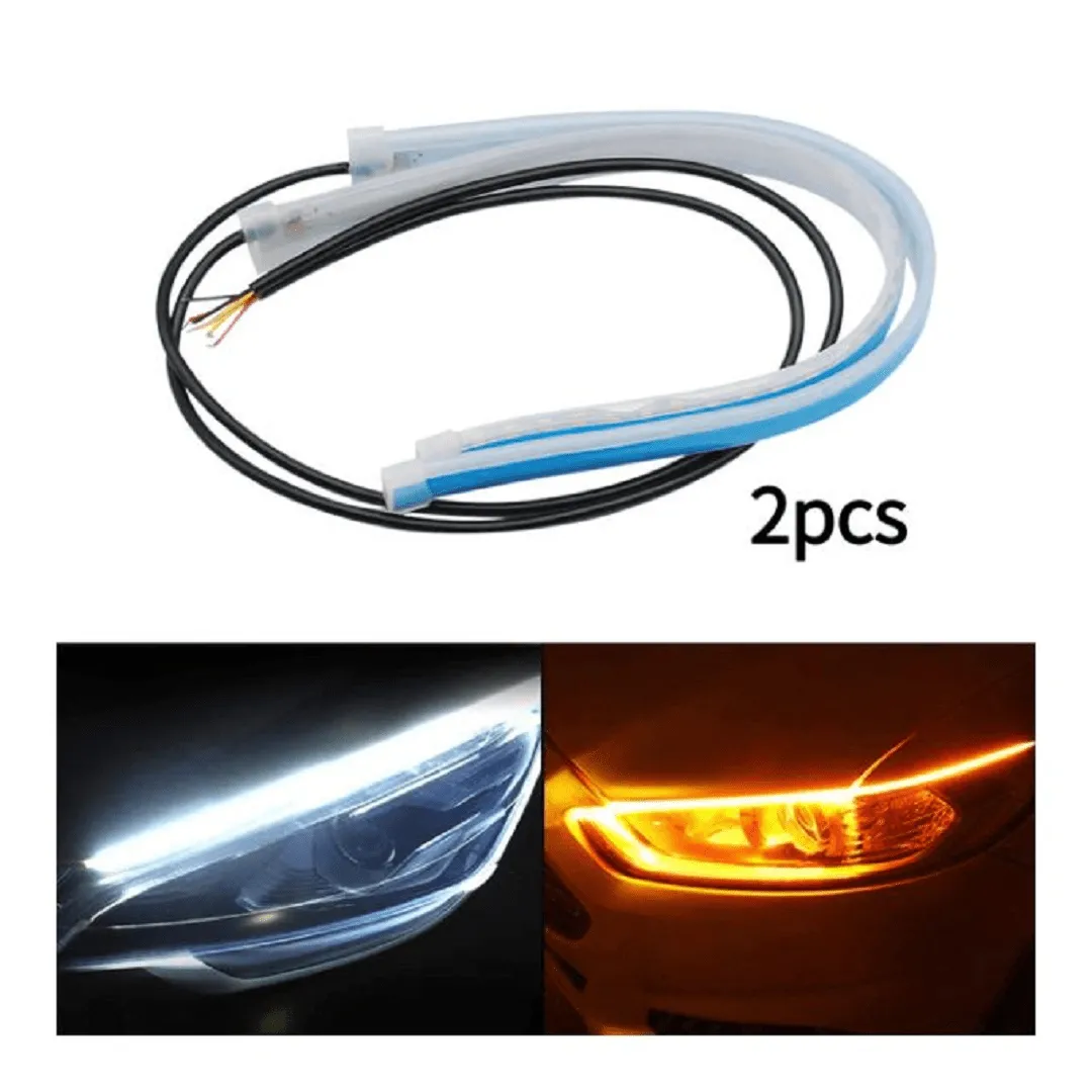 Bande de phare Led étanche et flexible pour voiture, feux de jour Clignotant