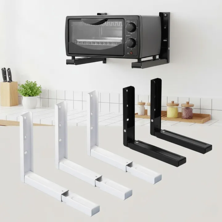 2pcs Support à four et à micro-ondes, étagère mural extensible (colleur aléatoire)
